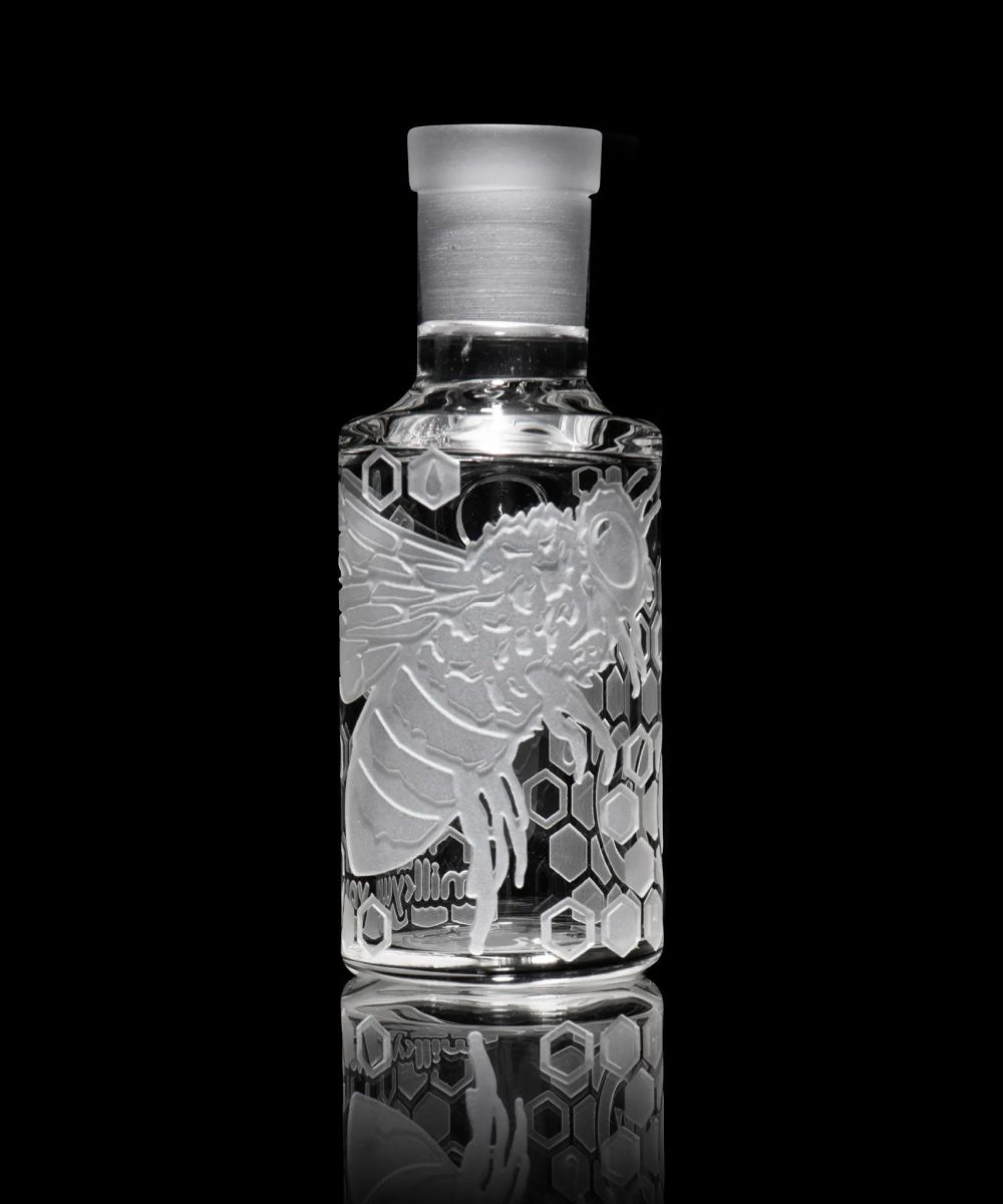 Alternative view of MILKY WAY GLASS: CLEAR 90 DEGREE DRY ASH CATCHER (4 INCHES)