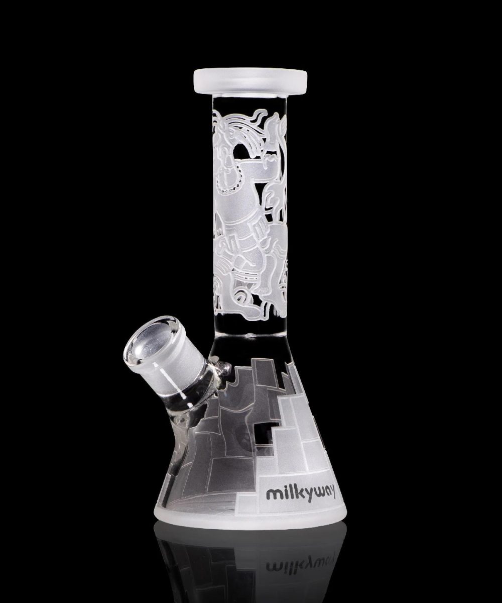 Alternative view of MILKY WAY GLASS: MAYA FORT MINI-BEAKER (MK-21)