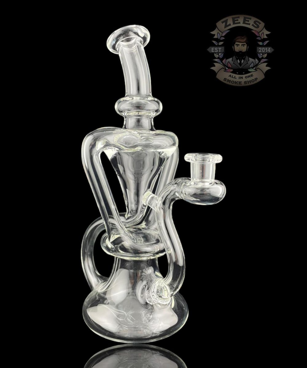 MATT D GLASS: CLEAR DUAL UPTAKE FLOATER RECYCLER #8
