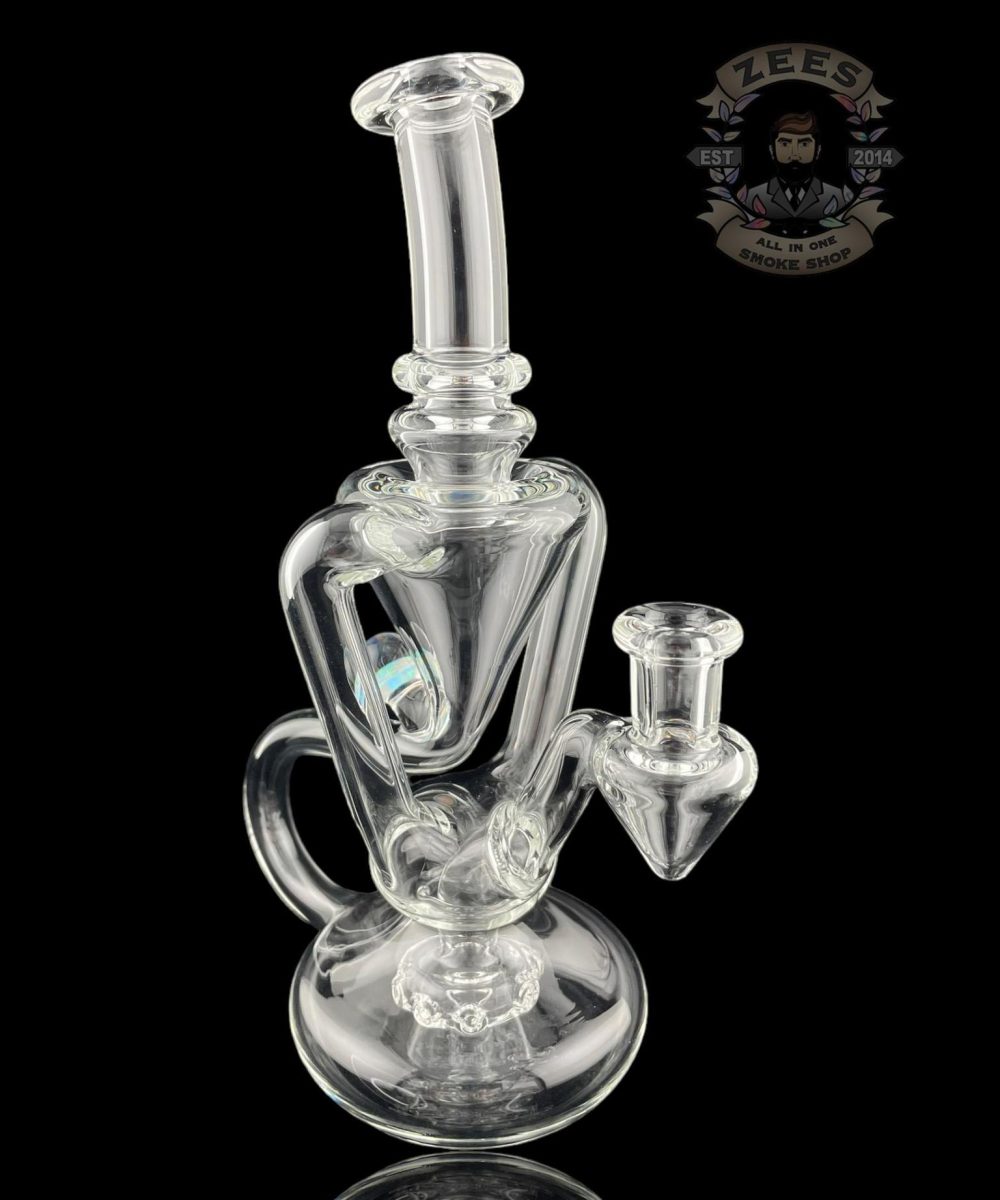 BOOGIE GLASS: CLEAR DUAL UPTAKE FLOATER RECYCLER #9
