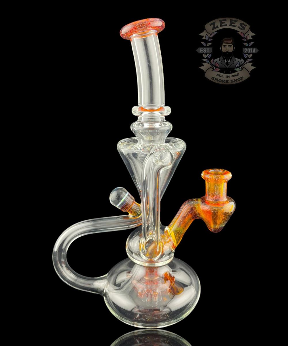 Alternative view of BOOGIE GLASS: ORANGE SUNSHINE x LOKI'S LIPSTICK DUAL UPTAKE FLOATER RECYCLER