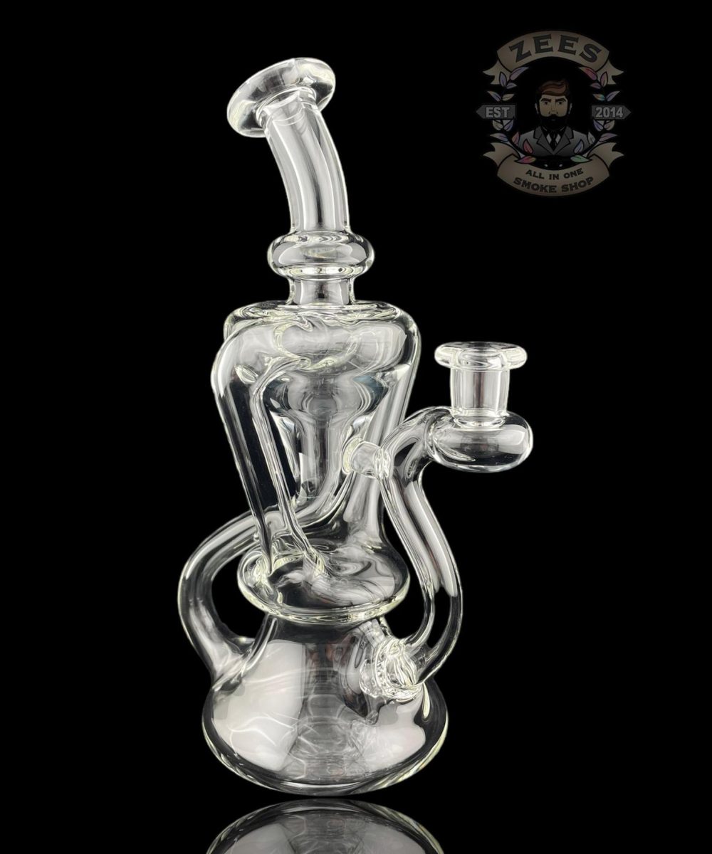 MATT D GLASS: CLEAR DUAL UPTAKE FLOATER RECYCLER #9