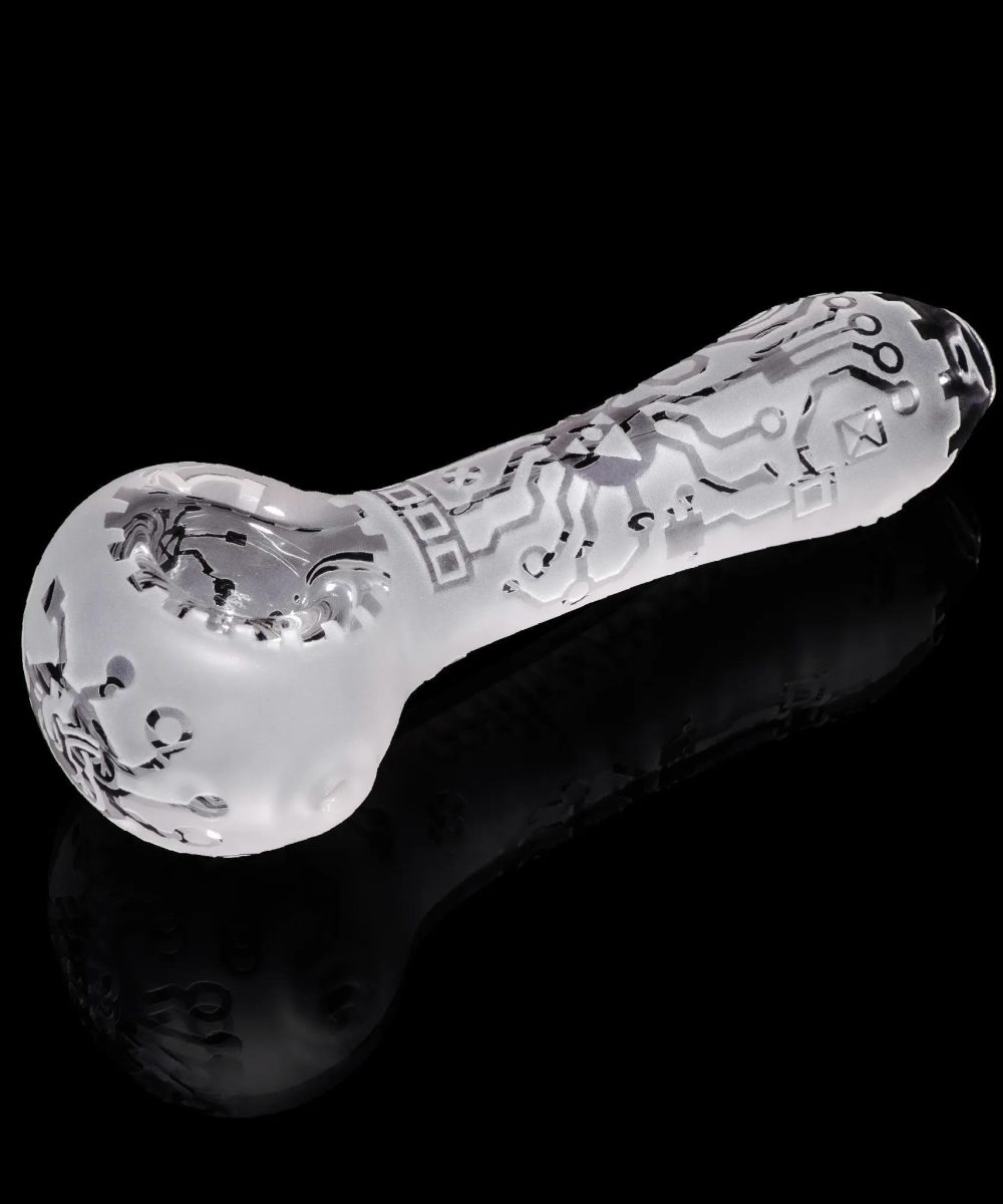 MILKY WAY GLASS: CIRCUITBOARD CLEAR HAND PIPE