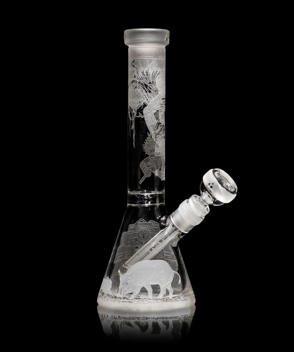 Alternative view of MILKY WAY GLASS: 11" ANCIENT RUINS CLEAR BEAKER (MK-1205)