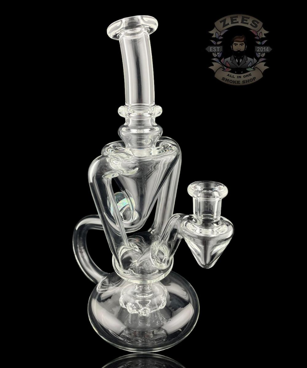 BOOGIE GLASS: CLEAR DUAL UPTAKE FLOATER RECYCLER #3