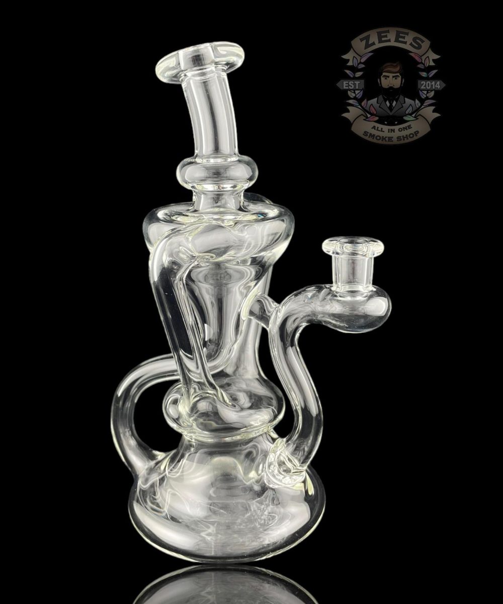 MATT D GLASS: CLEAR DUAL UPTAKE FLOATER RECYCLER #11