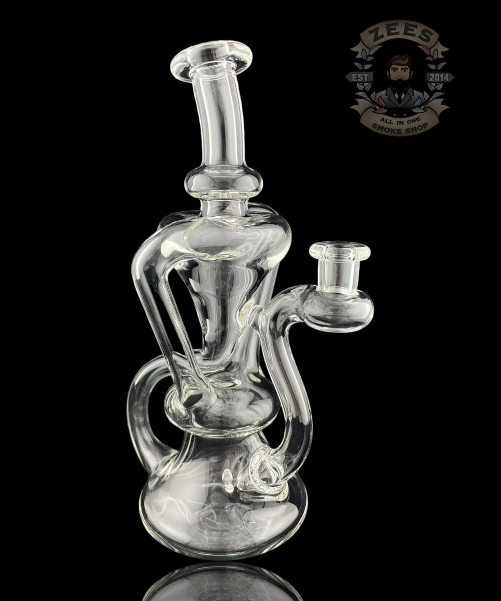 MATT D GLASS: CLEAR DUAL UPTAKE FLOATER RECYCLER #10