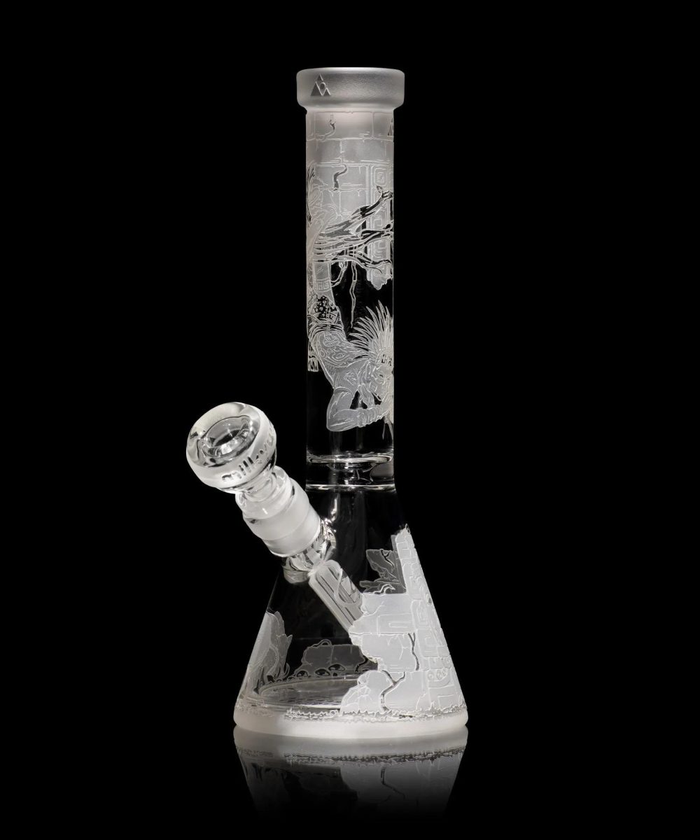 MILKY WAY GLASS: 11" ANCIENT RUINS CLEAR BEAKER (MK-1205)