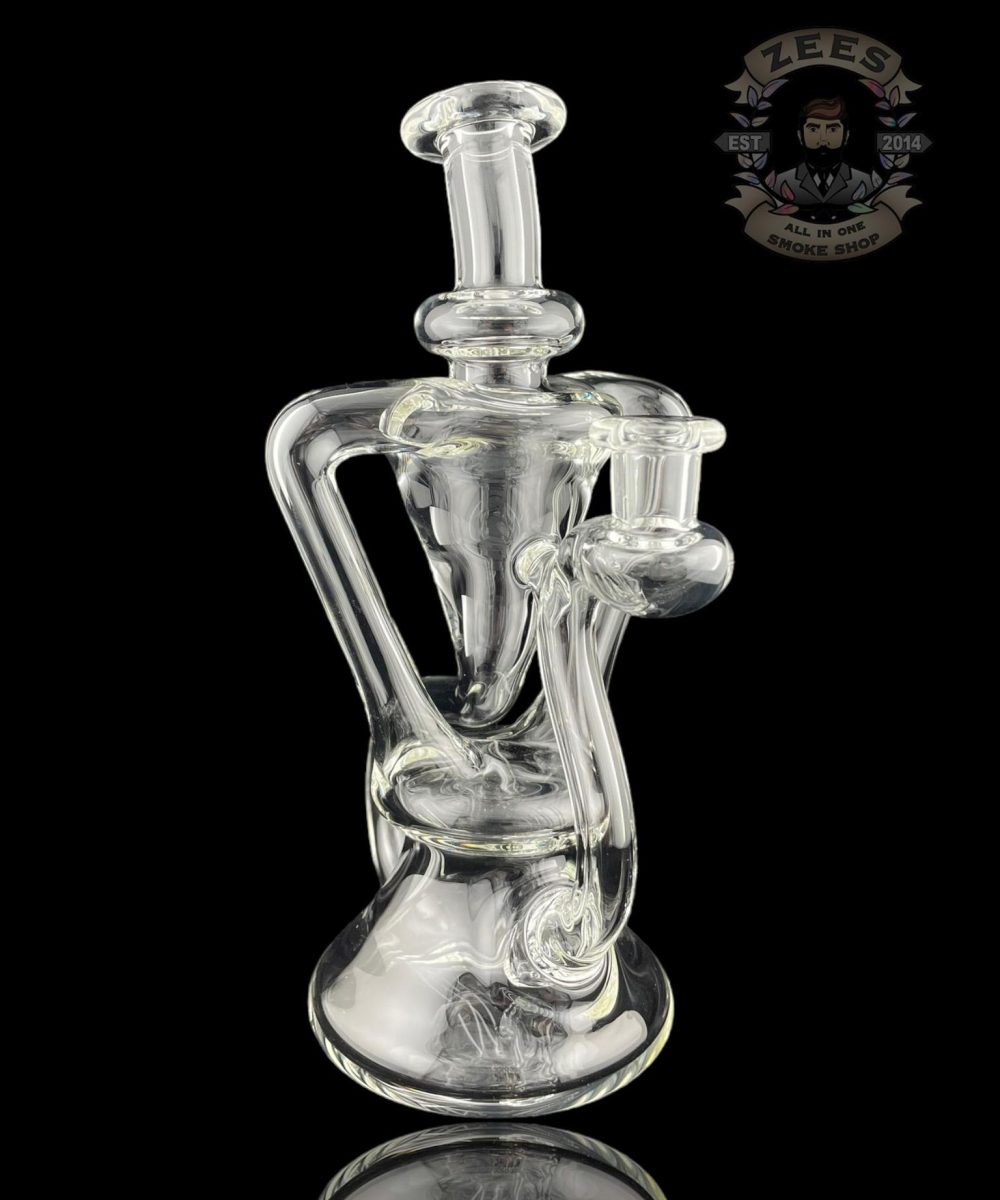 MATT D GLASS: CLEAR DUAL UPTAKE FLOATER RECYCLER #4