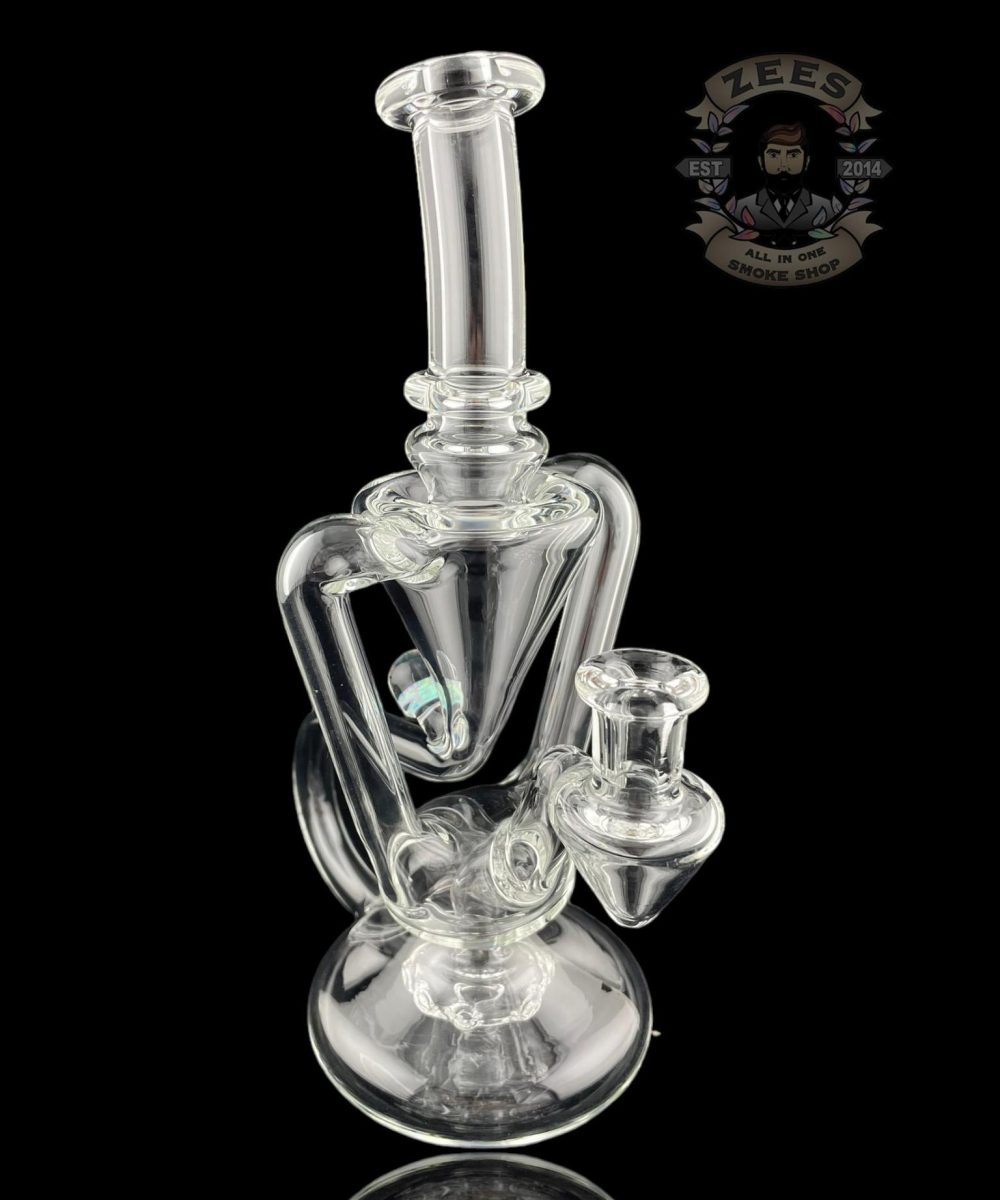 BOOGIE GLASS: CLEAR DUAL UPTAKE FLOATER RECYCLER #7