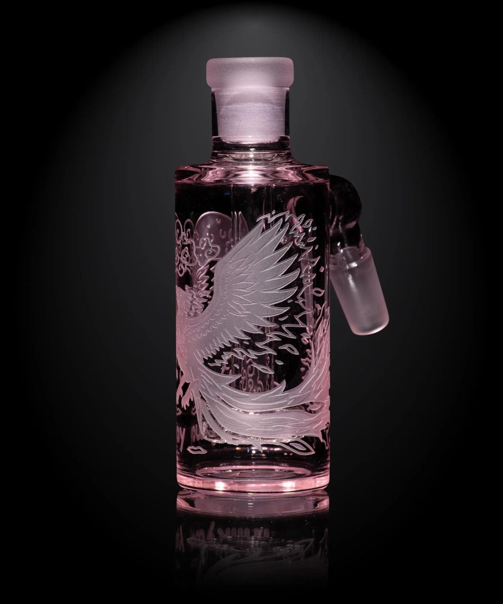 Alternative view of MILKY WAY GLASS: PINK 90 DEGREE WET ASH CATCHER