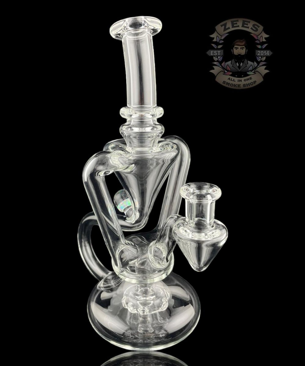BOOGIE GLASS: CLEAR DUAL UPTAKE FLOATER RECYCLER #6