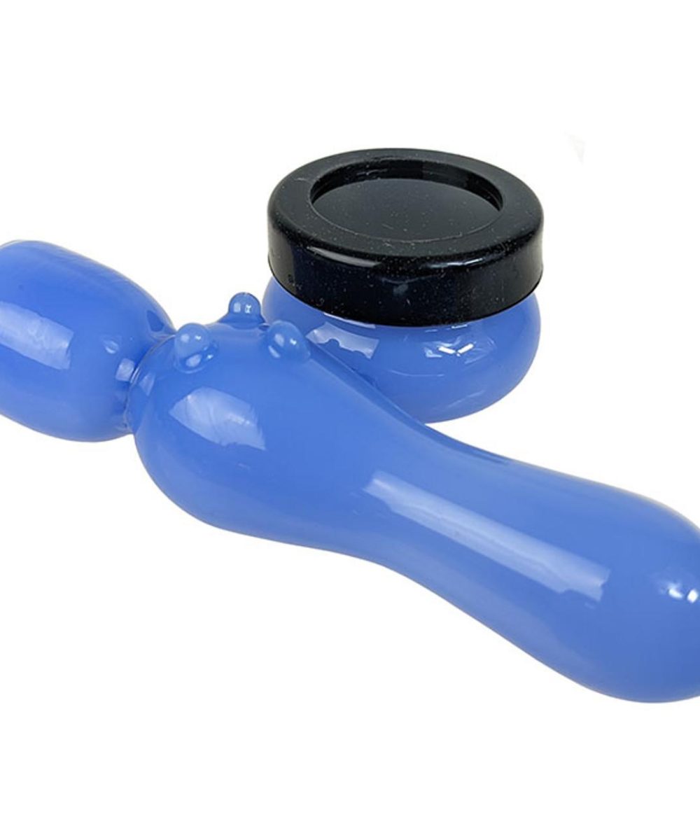 3.7" TRAVEL CHILLUM HAND PIPE WITH ATTACHED JAR