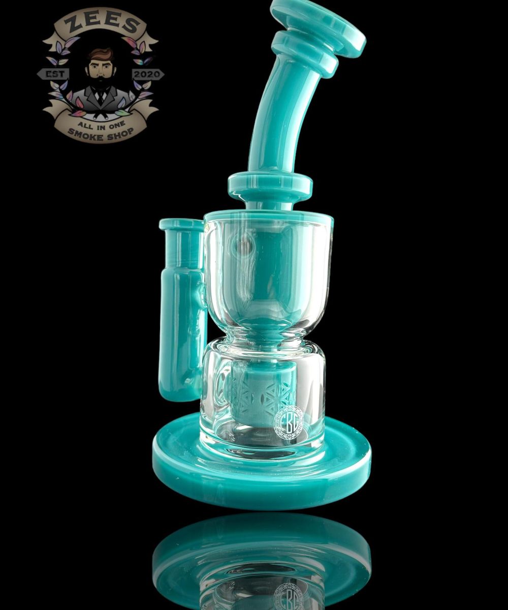 FATBOY GLASS: COLORED HOURGLASS TAURUS FULL SIZE OPAQUE AQUA