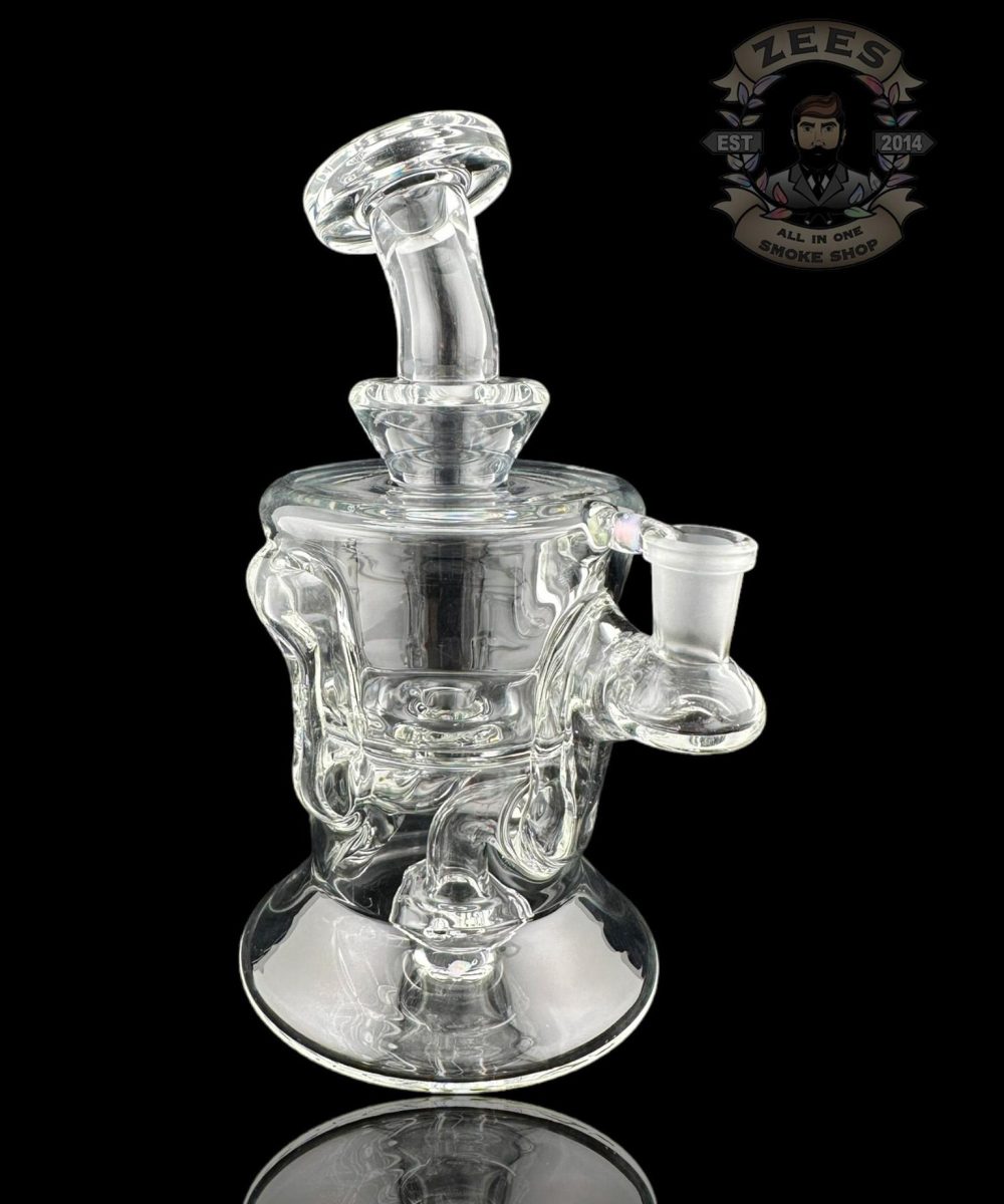 ROWDY GLASS: CLEAR DOUBLE ENCASED OPAL GILLCYCLER #5