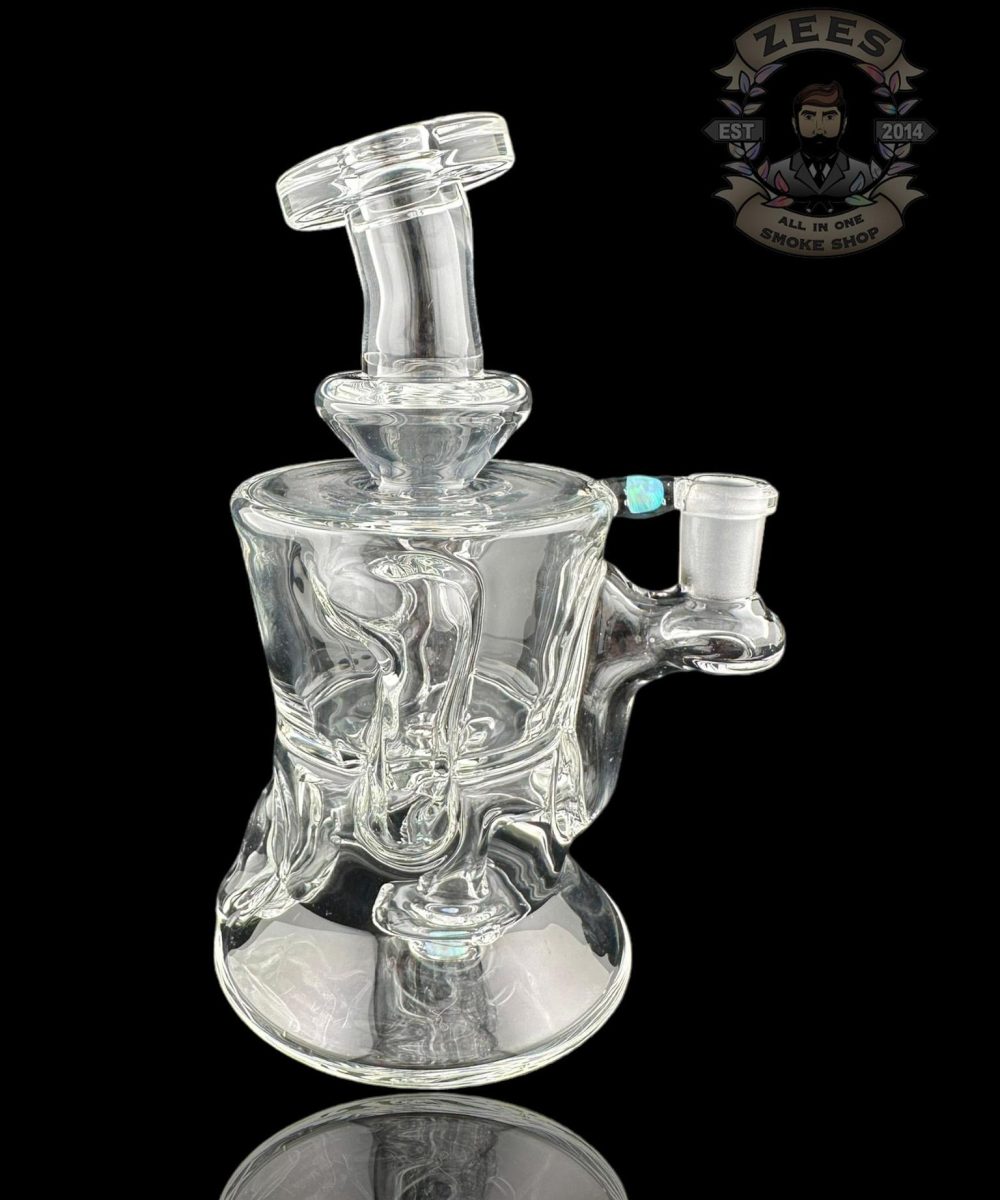 Alternative view of ROWDY GLASS: CLEAR DOUBLE ENCASED OPAL GILLCYCLER #9