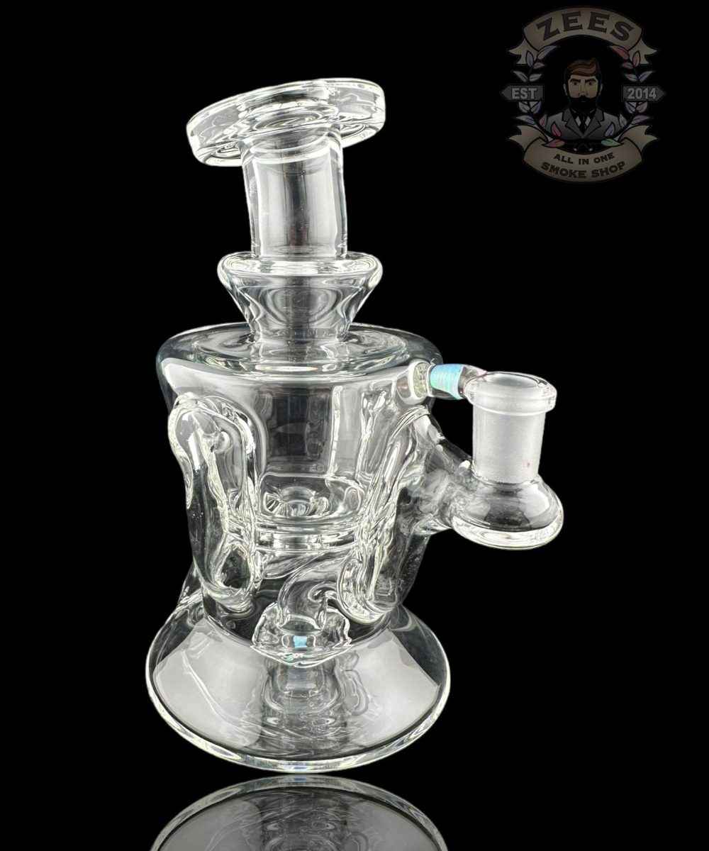 ROWDY GLASS: CLEAR DOUBLE ENCASED OPAL GILLCYCLER #6