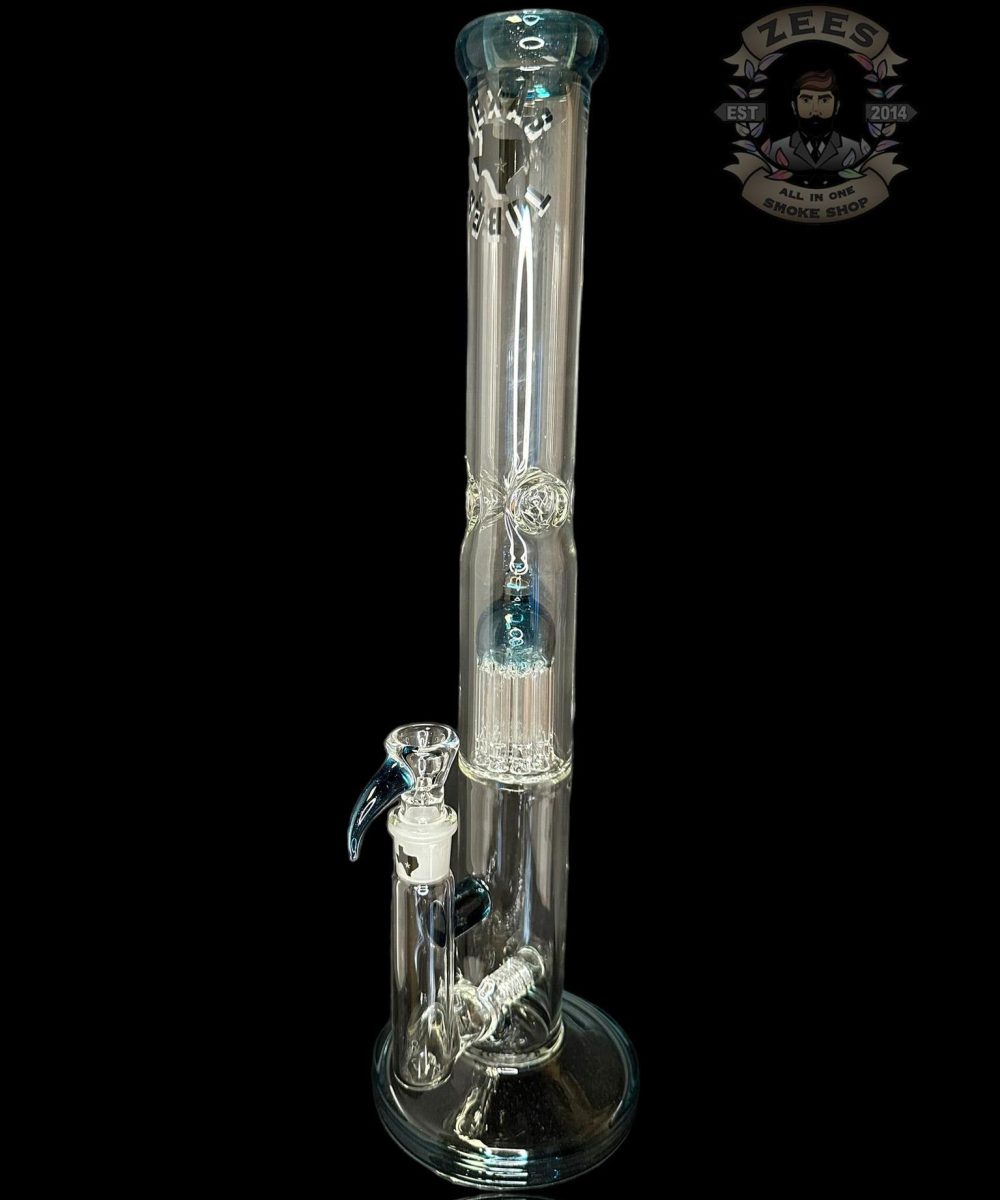 Alternative view of TEXAS TUBES: 18" BLUE STARDUST ENCASED OPAL 9-ARM STEMLINE STRAIGHT TUBE