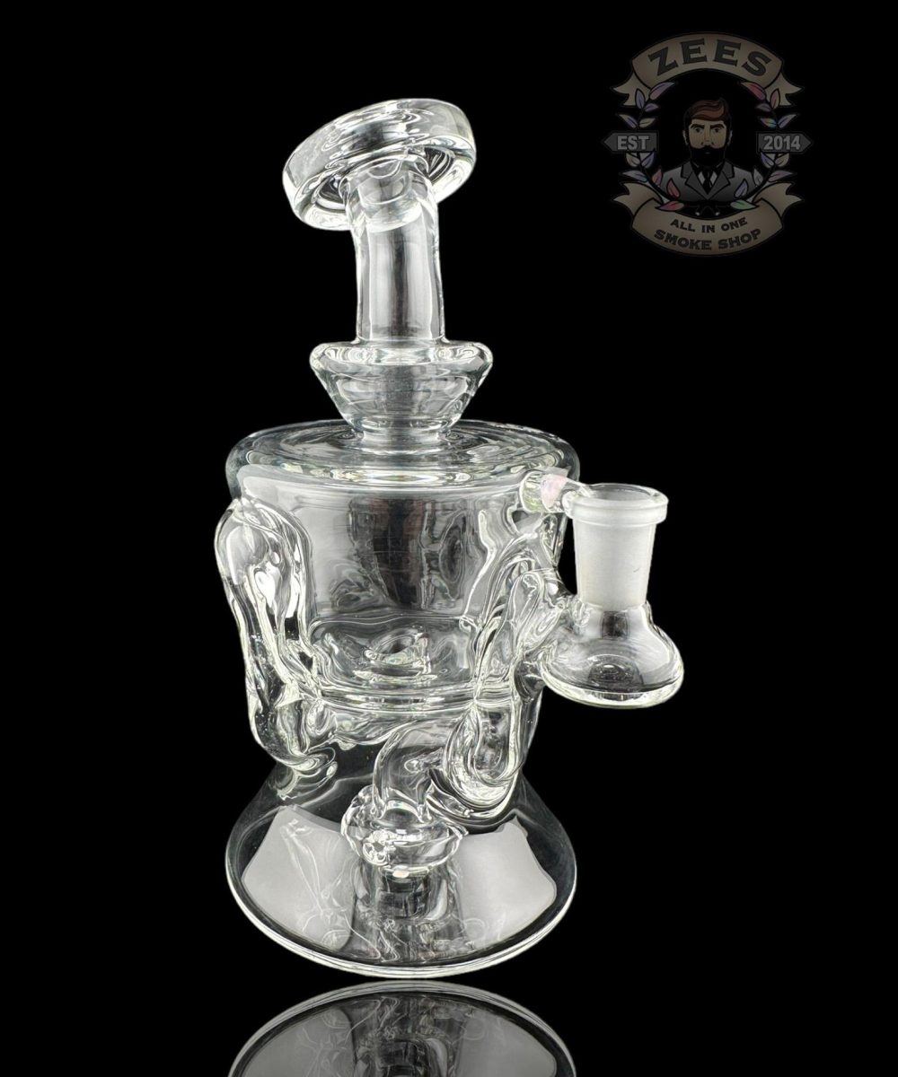 ROWDY GLASS: CLEAR DOUBLE ENCASED OPAL GILLCYCLER #2