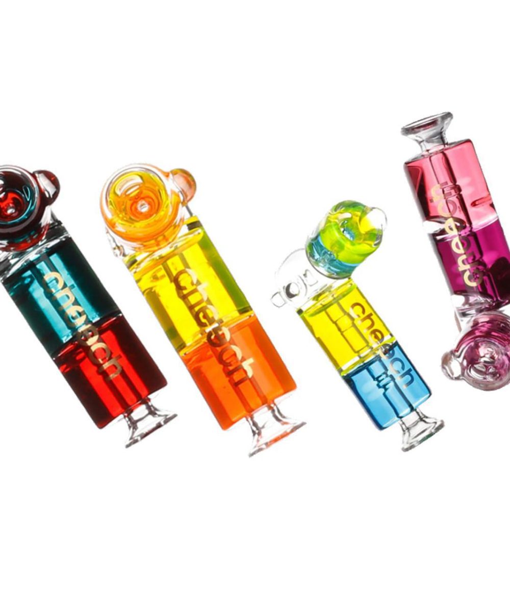 CHEECH GLASS: GLYCERIN DUAL COLOR BOWL HEAD HAND PIPE