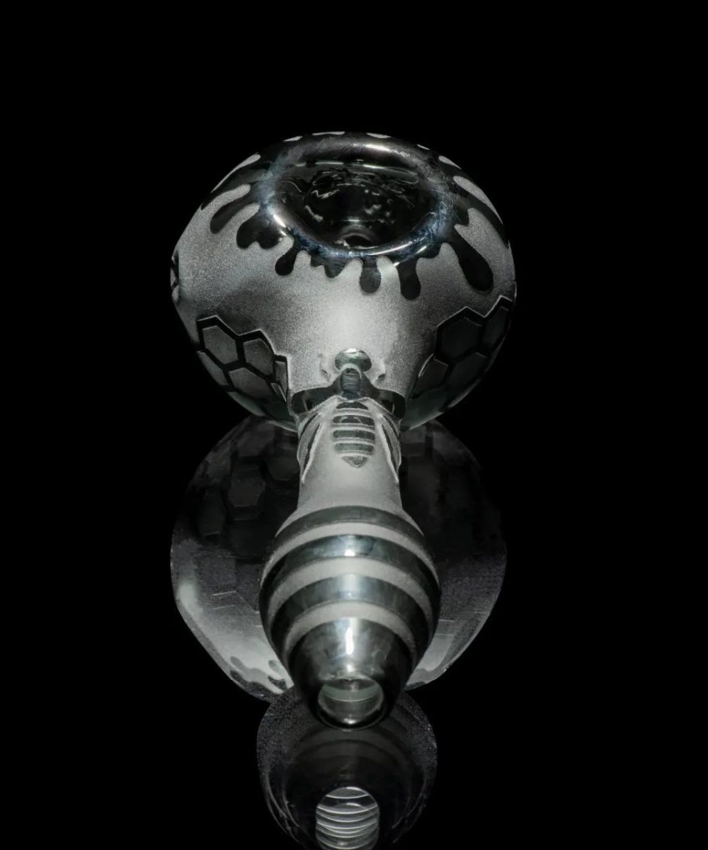Alternative view of MILKY WAY GLASS: BEE HIVE SMOKE HAND PIPE