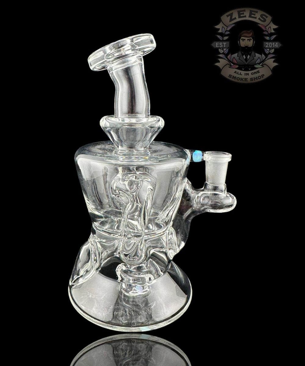 Alternative view of ROWDY GLASS: CLEAR DOUBLE ENCASED OPAL GILLCYCLER #7