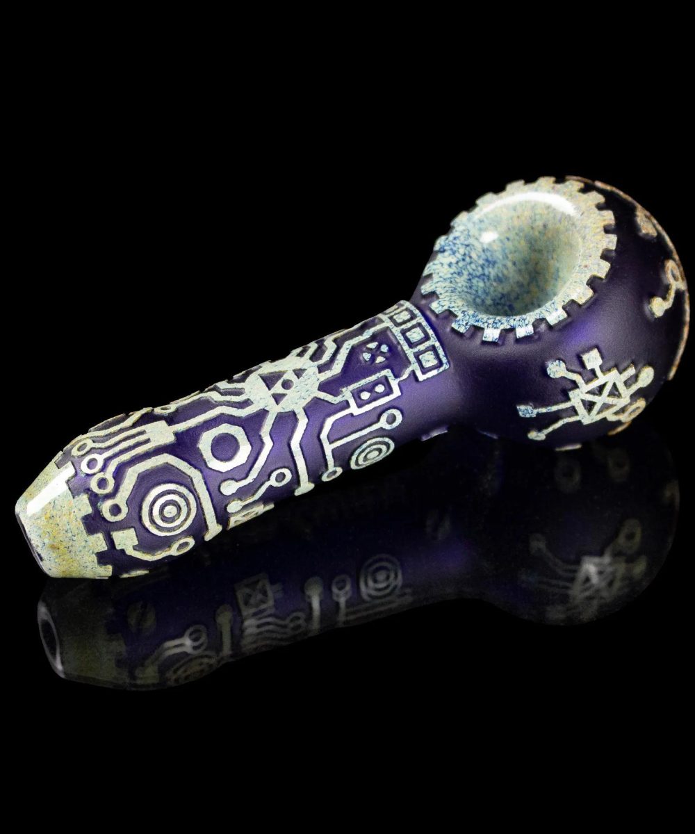 MILKY WAY GLASS: CIRCUITBOARD IN COLOR HAND PIPE (MP-004)