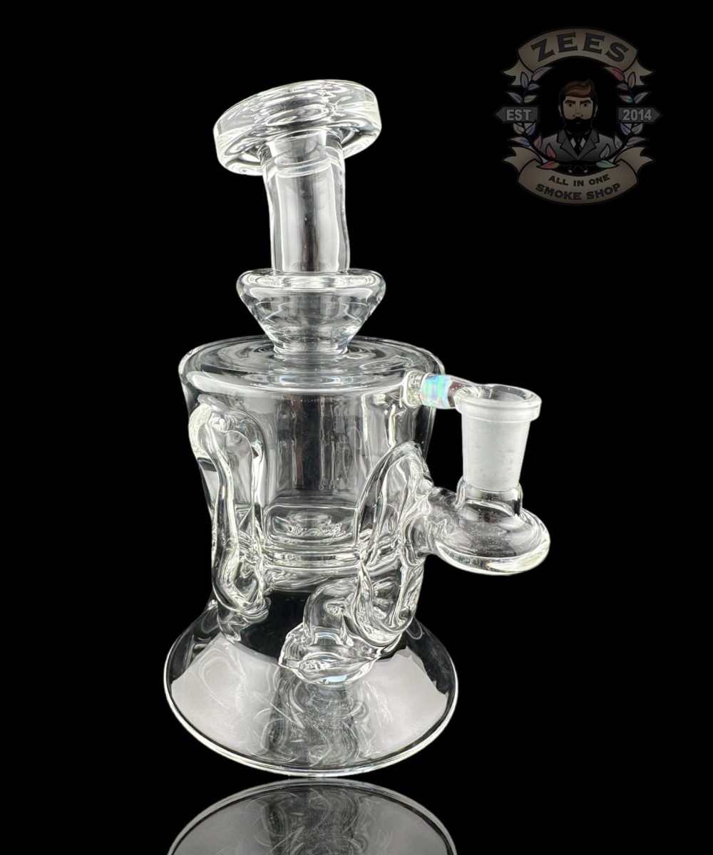 ROWDY GLASS: CLEAR DOUBLE ENCASED OPAL GILLCYCLER #3