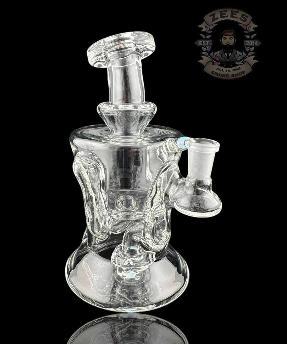 ROWDY GLASS: CLEAR DOUBLE ENCASED OPAL GILLCYCLER #1