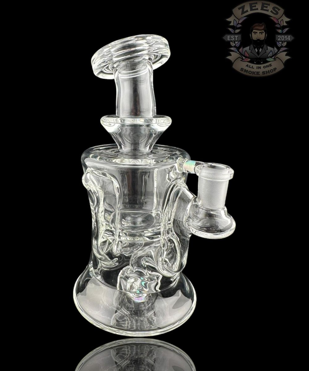 ROWDY GLASS: CLEAR DOUBLE ENCASED OPAL GILLCYCLER #4