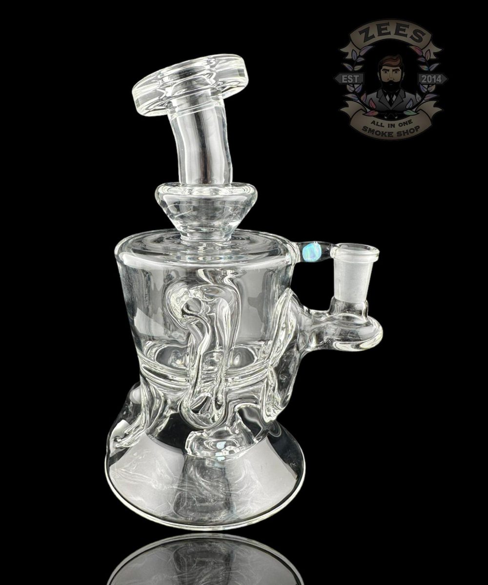 Alternative view of ROWDY GLASS: CLEAR DOUBLE ENCASED OPAL GILLCYCLER #3