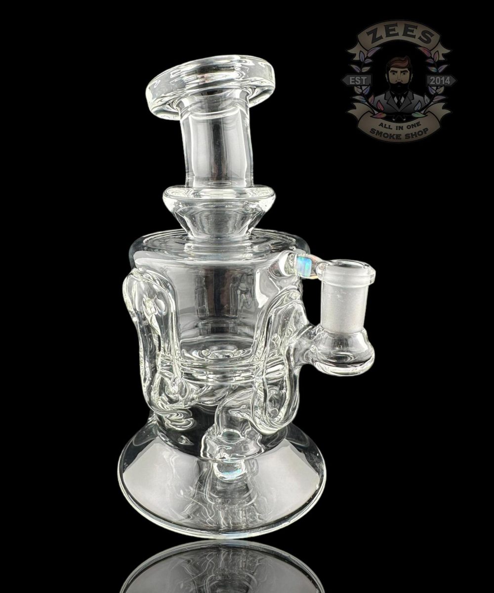 ROWDY GLASS: CLEAR DOUBLE ENCASED OPAL GILLCYCLER #8