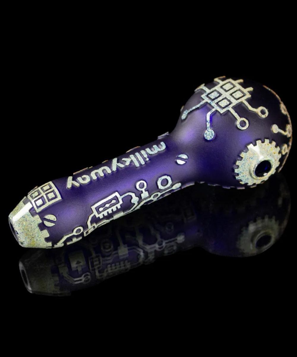 Alternative view of MILKY WAY GLASS: CIRCUITBOARD IN COLOR HAND PIPE (MP-004)