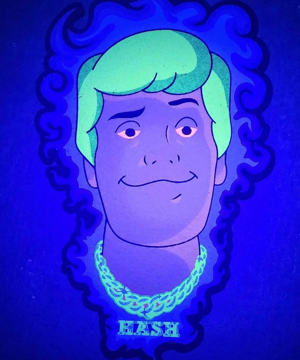 Alternative view of MOOD MATS X SCOOBY'S SMOKE SHOP: 12" HASHED OUT FRED MOOD MAT