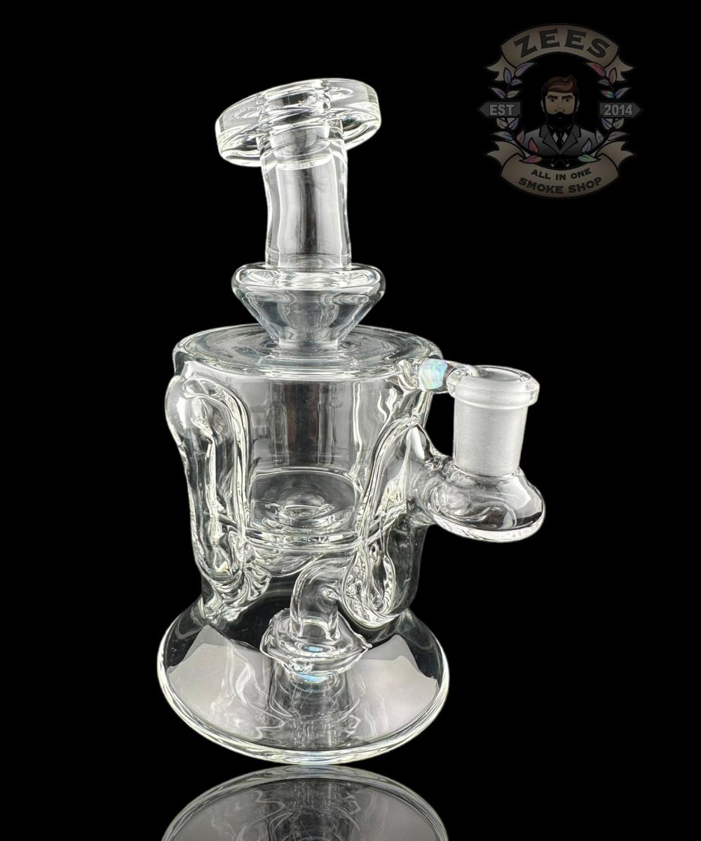 ROWDY GLASS: CLEAR DOUBLE ENCASED OPAL GILLCYCLER #9