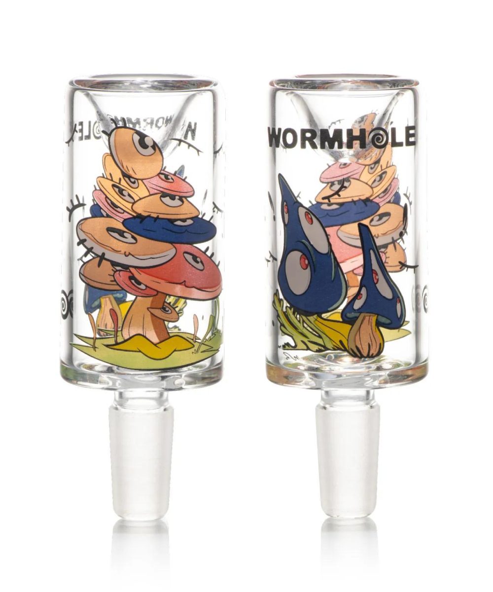 Alternative view of MILKY WAY GLASS: PSYCHEDELIC MUSHROOM LONG BOWL