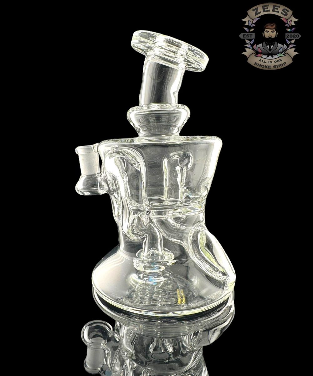 ROWDY GLASS: CLEAR DOUBLE ENCASED OPAL GILLCYCLER #10