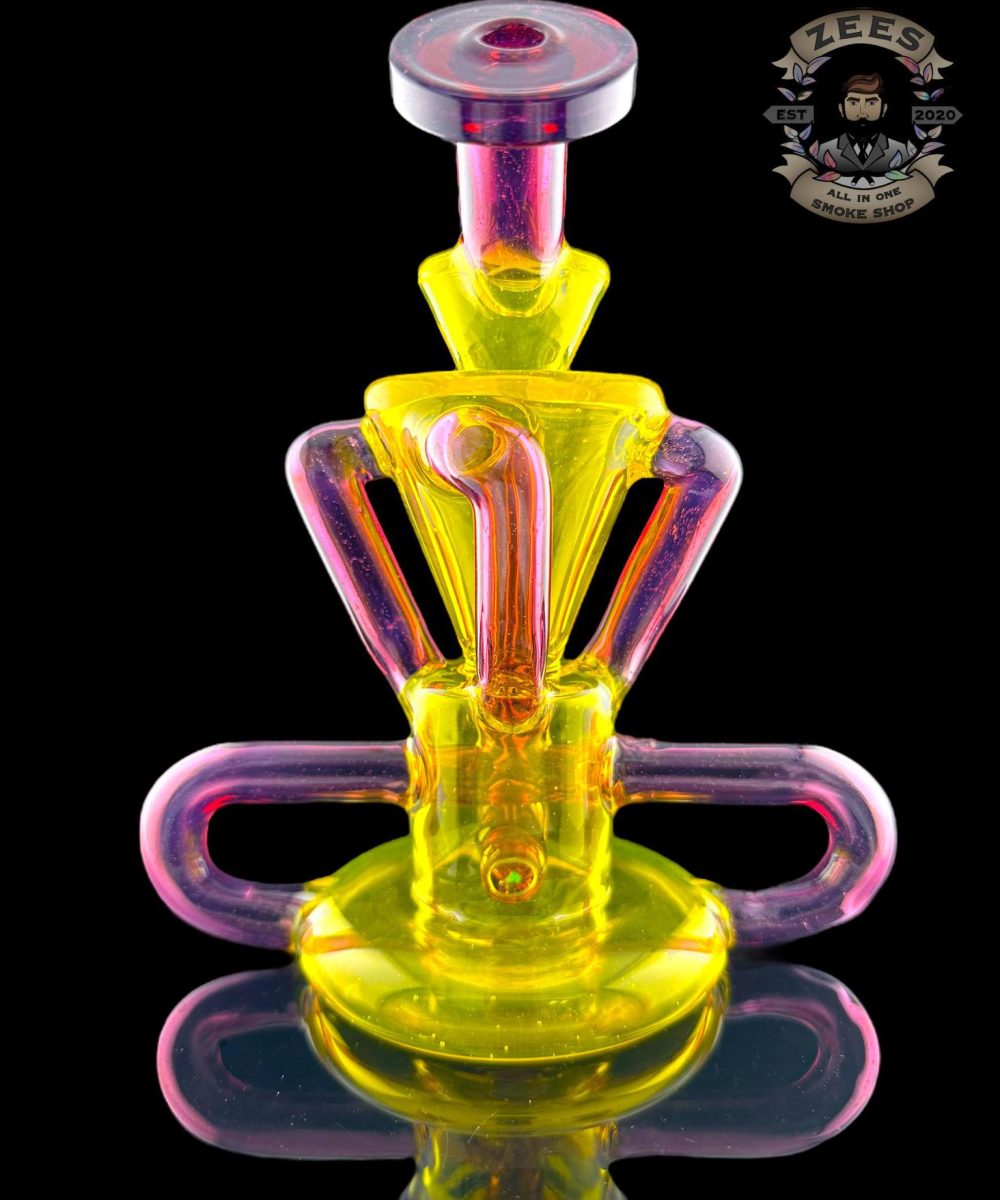 Alternative view of ROWDY GLASS: FULL COLOR T-BONE 4:2 RECYCLER TERPS (CFL) X LIGHT GOLD PURPLE