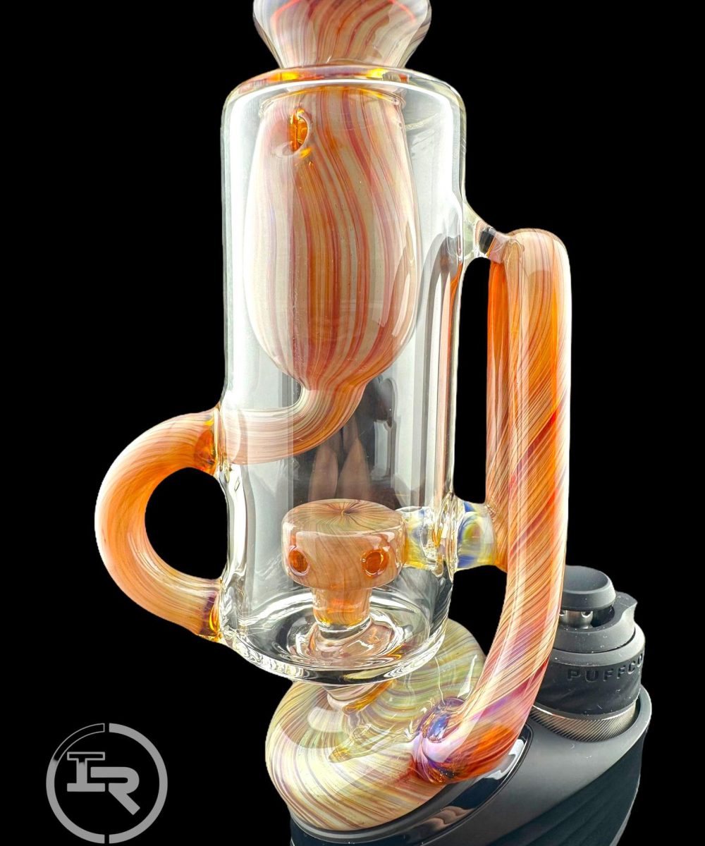 Alternative view of IRIDESCENT GLASS: PURPLE AMBER INCYCLER PUFFCO PEAK ATTACHMENT