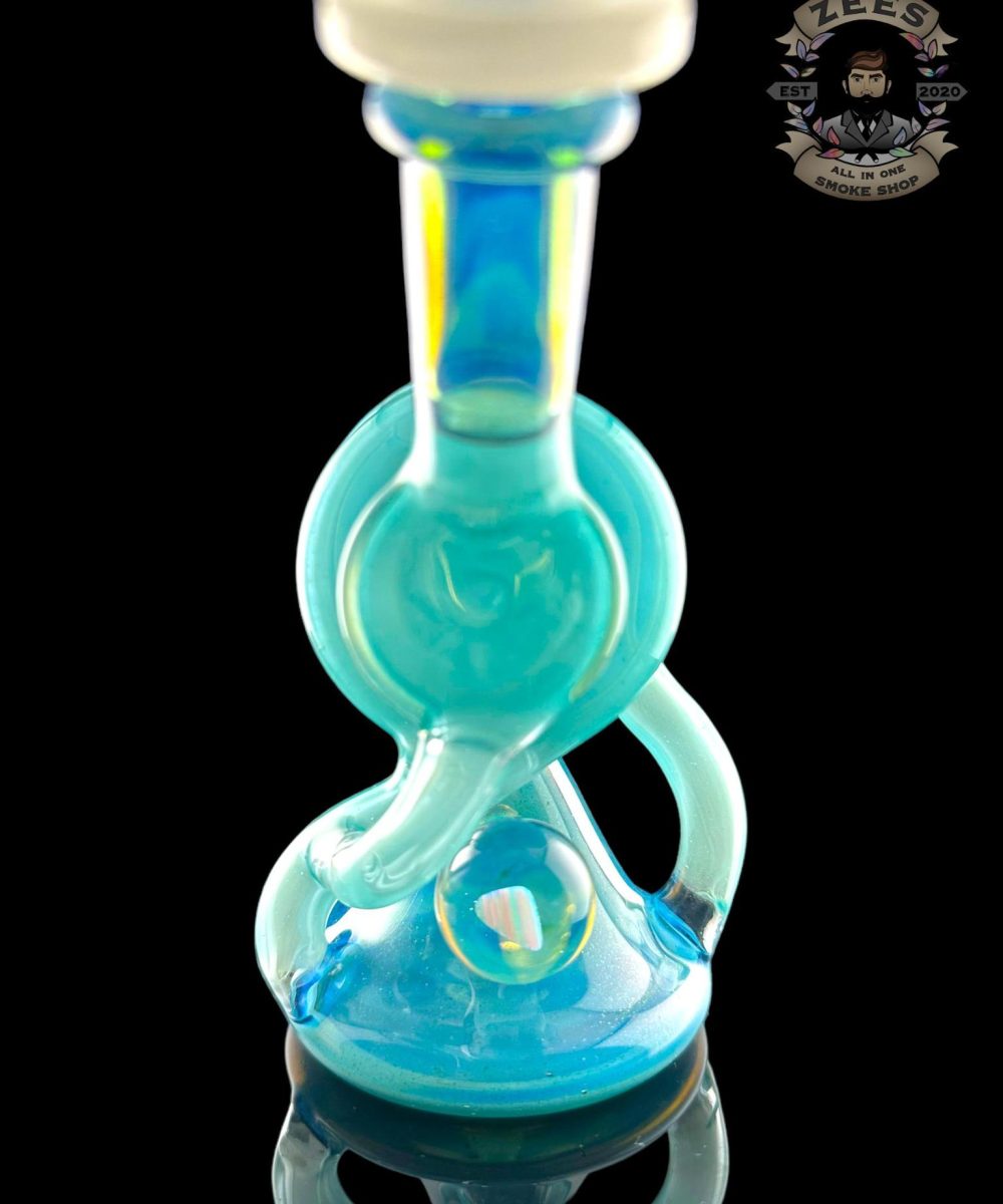 Alternative view of HUMADETHAT: FULL COLOR INFINITY LOOP RECYCLER GHOSTED AQUA/BLUE STARDUST OVER GHOST