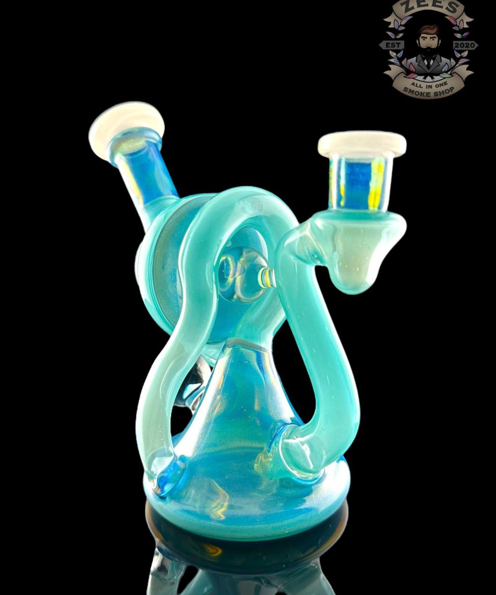 HUMADETHAT: FULL COLOR INFINITY LOOP RECYCLER GHOSTED AQUA/BLUE STARDUST OVER GHOST
