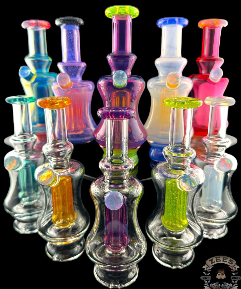 BOOGIE GLASS: OPAL COIN PUFFCO PEAK ATTACHMENT