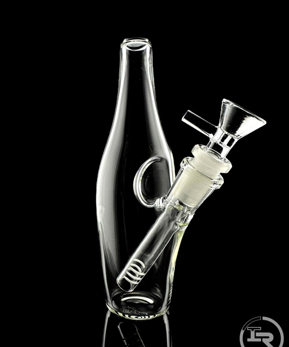 Alternative view of IRIDESCENT GLASS: CLEAR SAKE BOTTLE