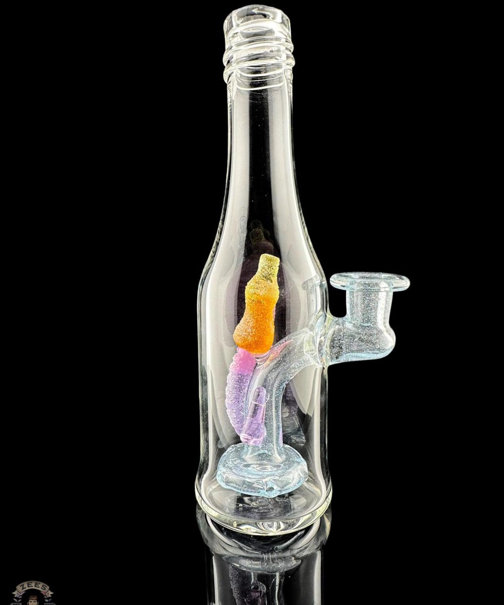 EMPERIAL GLASS: ORANGE AND PINK/PURPLE SLYME ASSORTED GUMMIES BOTTLE RIG