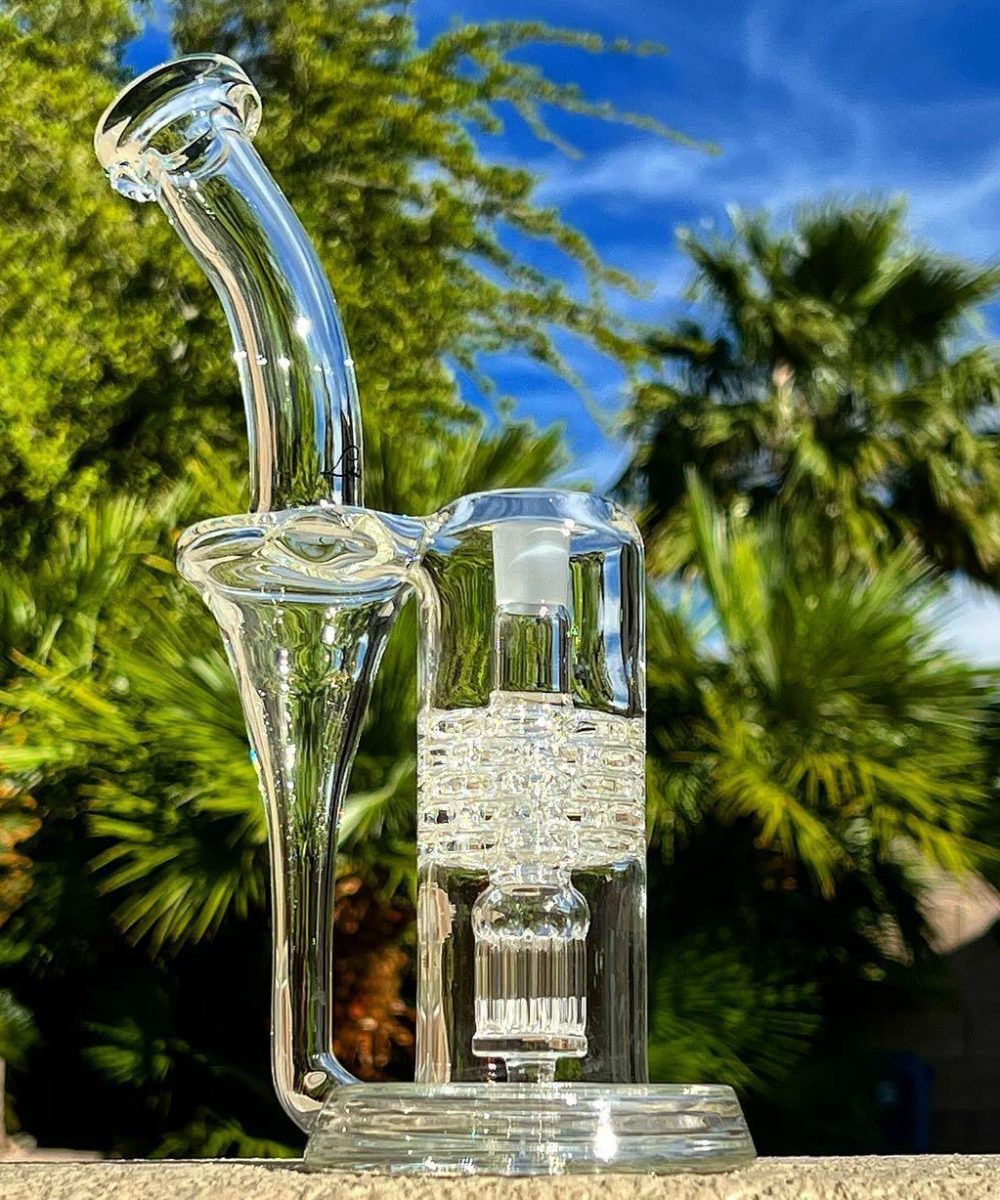 LEISURE GLASS: 8" CLEAR PILLAR RECYCLER