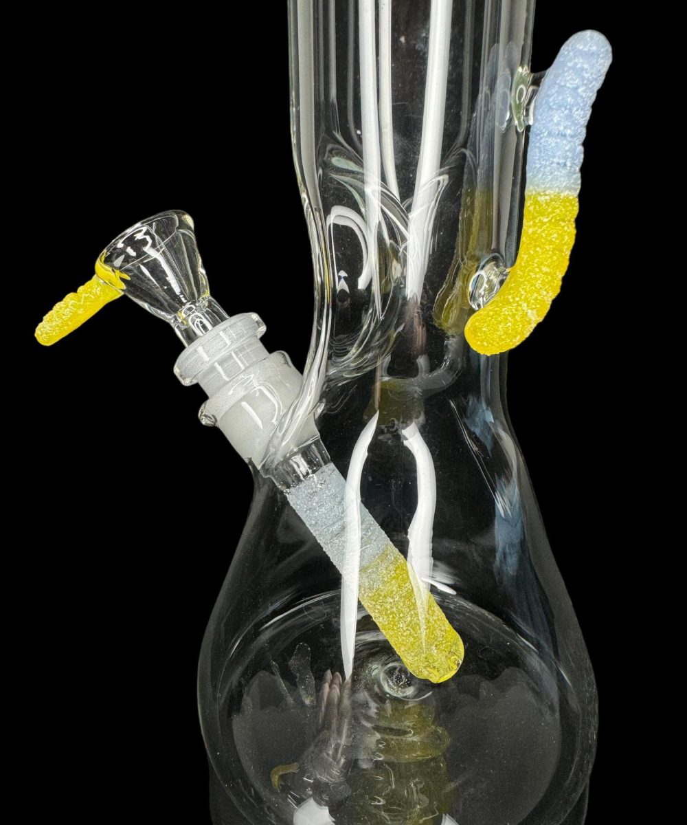 Alternative view of EMPERIAL GLASS: YELLOW CRAYON/LIGHT BLUE WORM BEAKER