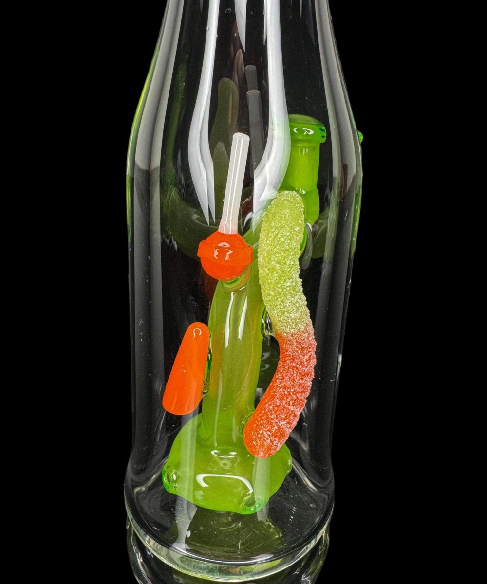 Alternative view of EMPERIAL GLASS: GREEN SLYME/TANGIE WORMS BOTTLE RIG