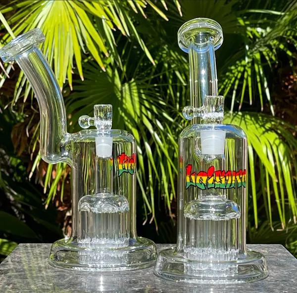 LEISURE GLASS: 9" CLEAR 44MAG BUBBLER RIG