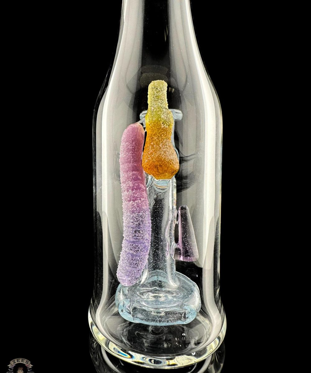 Alternative view of EMPERIAL GLASS: ORANGE AND PINK/PURPLE SLYME ASSORTED GUMMIES BOTTLE RIG