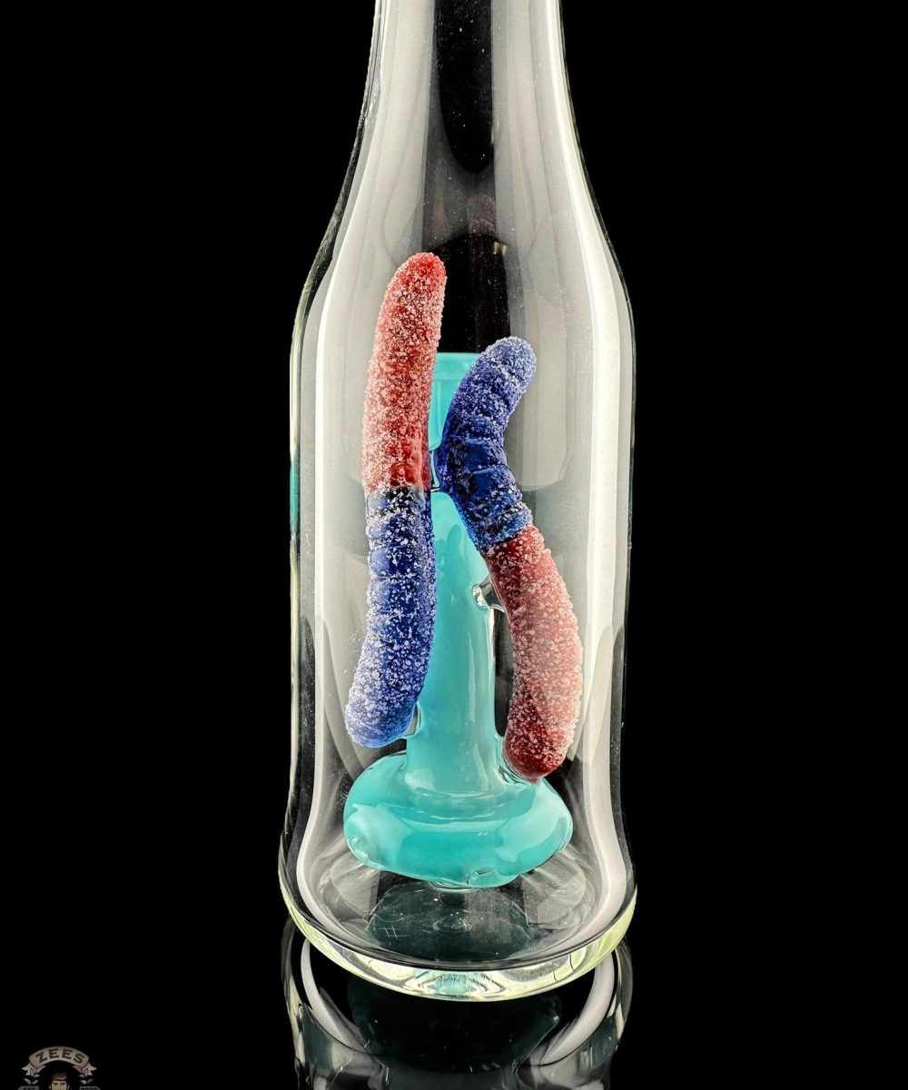 Alternative view of EMPERIAL GLASS: REALLY TEALLY AND RED/BLUE WORMS BOTTLE RIG